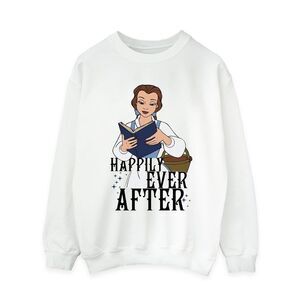 Beauty And The Beast Womens/Ladies Happily Ever After Reading Sweatshirt / White